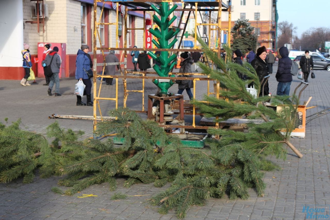 В Днепре на "Озёрке" ставят 8-ми метровую "живую" ёлку (фото). Новости Днепра