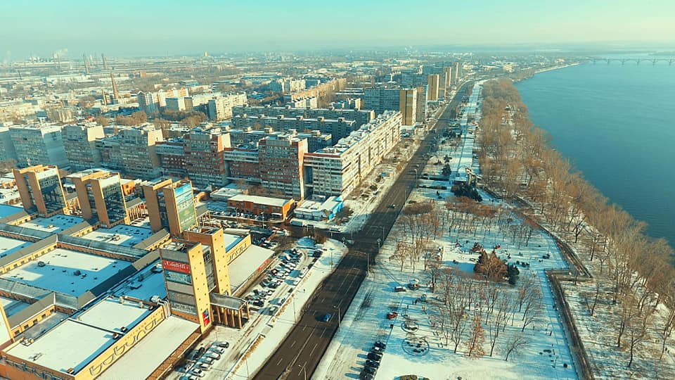 Новый мост, Вавилон и каскад муралов: заснеженный Днепр с высоты 100 метров. Новости Днепра