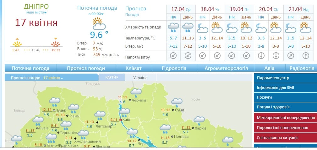 Антициклон «Катарина» накроет Днепр уже завтра: какие еще погодные сюрпризы готовит апрель. Новости Днепра