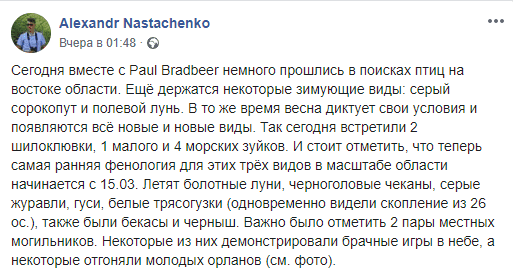 В Днепропетровской области замечены редкие хищные птицы (фото)