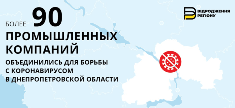 Более 90 компаний объединились в борьбе против коронавируса в Днепропетровской области