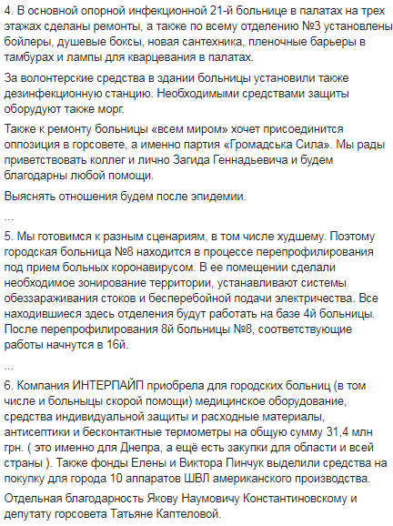 Коронавирус в Днепре: еженедельный отчет Бориса Филатова