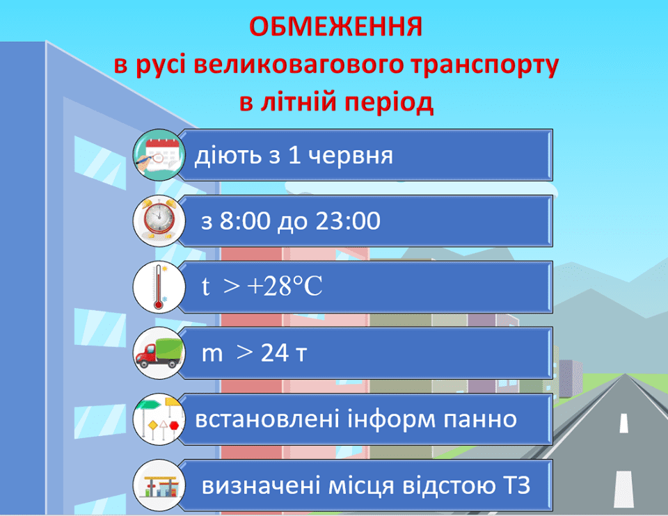 Где в Днепропетровской области грузовики могут переждать жару