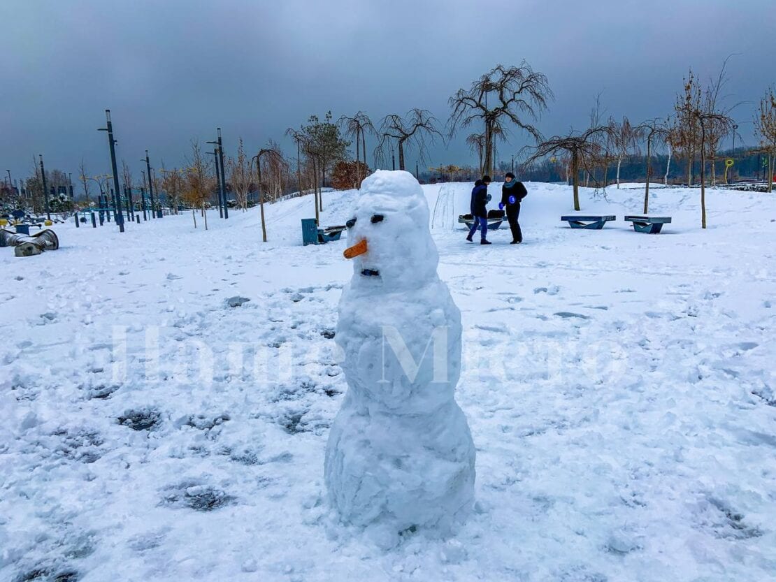 В Днепре в сквере Прибрежный устроили выставку снеговиков (Фоторепортаж)