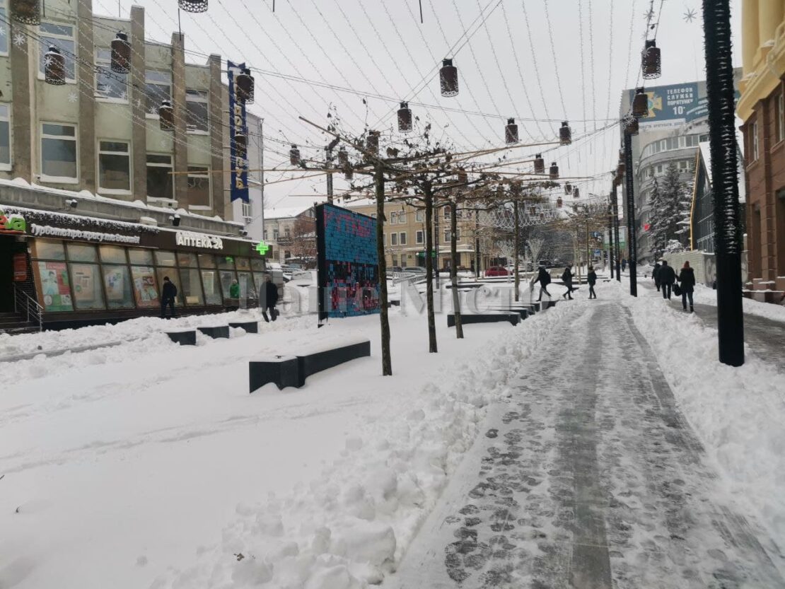 Как выглядит центр города после снегопада – новости Днепра