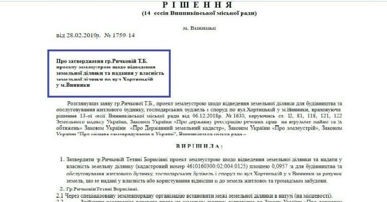 Рычкова получила землю в элитном пригороде Львова – новости Днепра