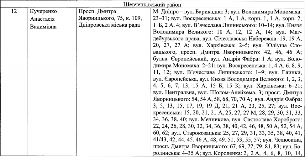 Депутаты Днепра по Шевченковскому району: список – новости Днепра