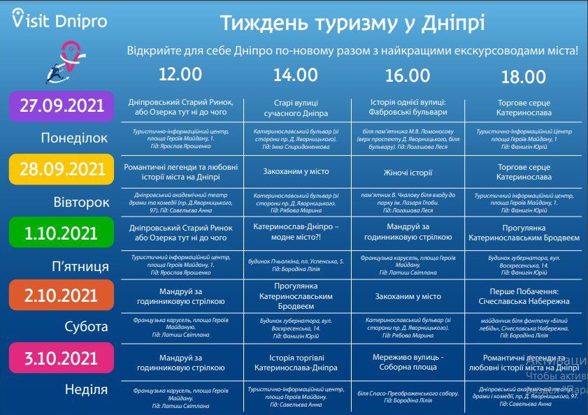 Как записаться на бесплатную экскурсию по городу 2021 - новости Днепра