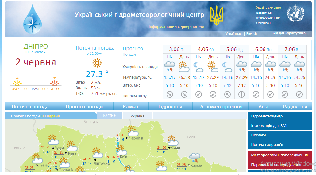 Погода в Днепре июня 2022 - Наше Мисто