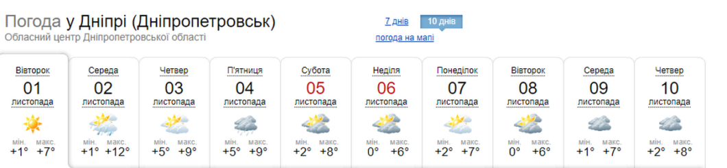 Новини Дніпра: Погода у Дніпрі в листопаді - Наше Місто