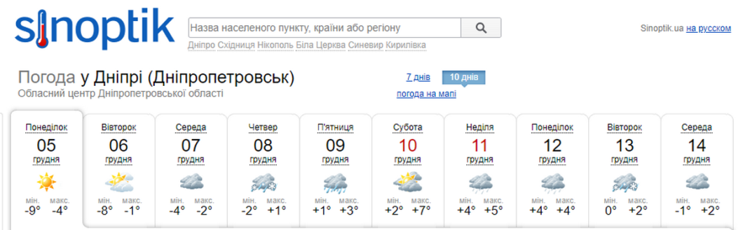 Новини Дніпра: Погода у грудні, потепління - Наше Місто
