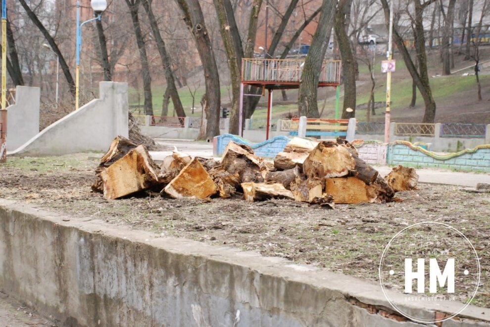 Новини Дніпра: Пиляють дерева в парку Глоби