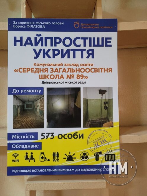 Новини Дніпра: У якому стані укриття на базі школи №89