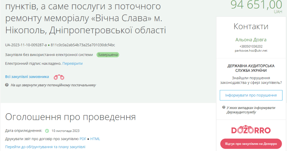 У Нікополі скандал через ремонт меморіалу «Вічна слава» - Наше Місто