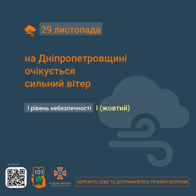 Новини Дніпра: У Дніпрі оголосили штормове попередження